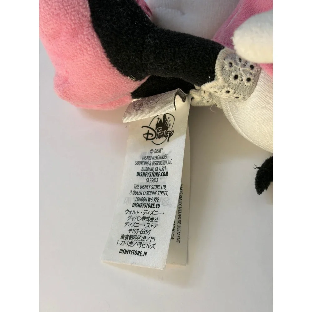 Disney Store Minnie Mouse Plush Pink Polka Dot Dress‎ Stuffed Animal Toy